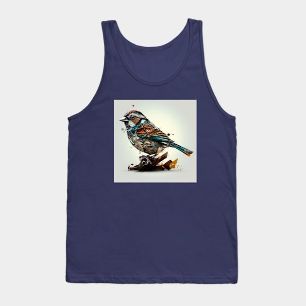 Sparrow Bird Design Tank Top by Star Scrunch